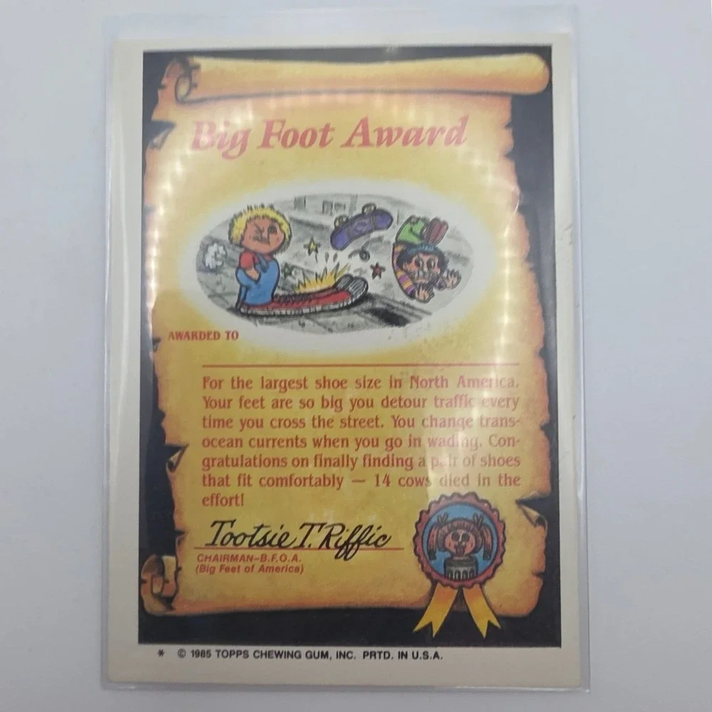 Topps Garbage Pail Kids OS2 Rob Slob 52b Multi Fair 1985 Series 2 Sticker Card